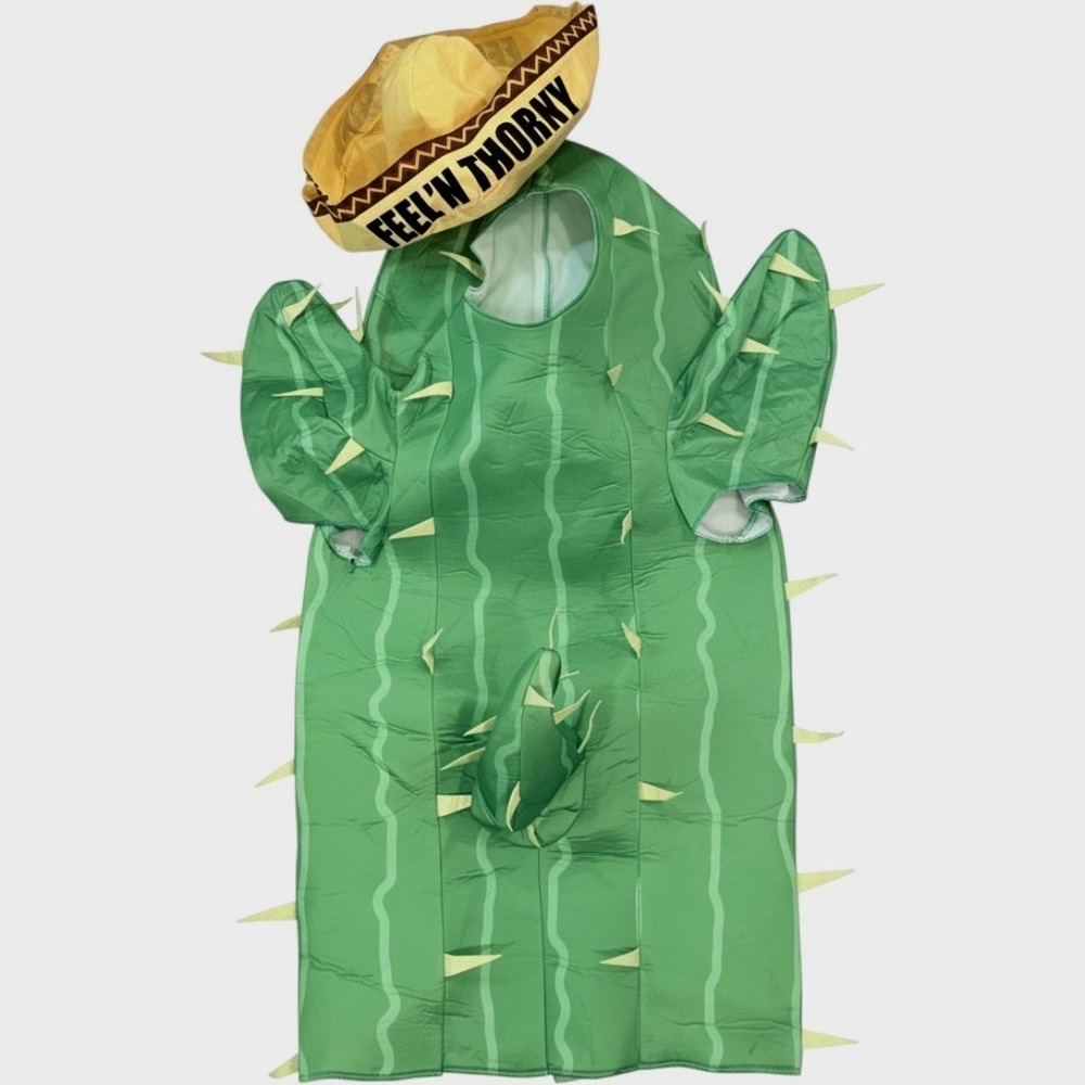 Spirit Halloween Feel n Thorny Cactus Costume Adult One Size Green Funny Novelty